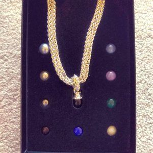 NIB Silvertone Interchangeable Bead Necklace